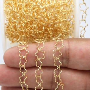 14K Gold Filled Star Link Chain, 8 mm Stars , By the Foot, Bulk Savings Available!!! (GF-117)