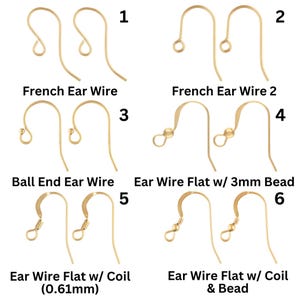 14K Gold Filled French Ear Wires, Ear Wires Flat with Ball and Coils, Gold Filled Ear Wire Hook, (GF-301)