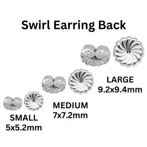 Sterling Silber Swirl Ohrring-Verschlüsse, Ohrring-Verschlüsse erhältlich in 3 Größen - 5 mm, 7 mm 9 mm, Großhandel Massenpreise, (SS-726)
