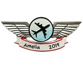 Personalized Airplane Wings Christmas Tree Ornament 2019 Christmas Decoration Ornament Gift ideas for Aviation Pilot Air Force