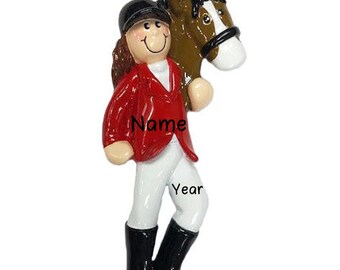 Personalized Horse Christmas Ornament | Custom Writing Horse and Girl Christmas Gifts | Personalized Ornaments 2023 | Horse Gift for Girl