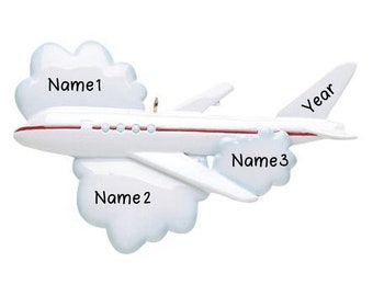 Personalized Flying Airplane Christmas Tree Ornament Present Gift Christmas Personalized Flying Airplane Christmas Ornaments