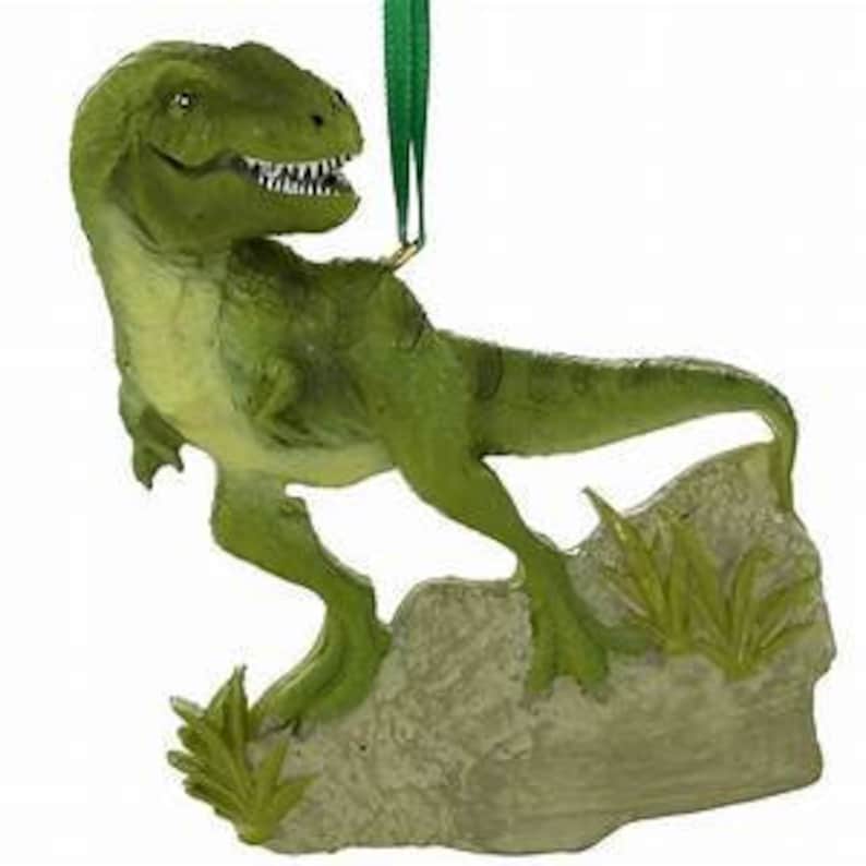 Personalized T-REX DINOSAUR Christmas Tree Ornament Present Gift Christmas Personalized Christmas Ornaments 2020 Free Customization