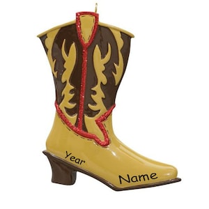 Personalized Cowboy Boot Christmas Ornament | Rancher Ornament | Gifts for Cowboys or Cowgirls