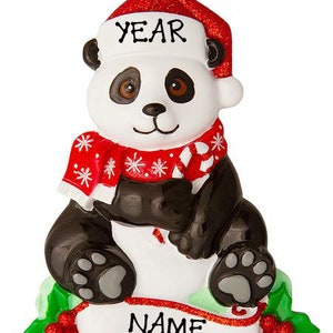 Personalized Panda Christmas Tree Ornament Present Gift Zoo Animals Panda Bear Gift Christmas Ornaments 2023 | Free Customization