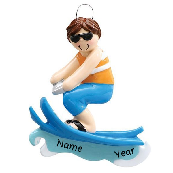 Personalized Man Surfing Christmas Ornament | Custom Writing  Man Surfing Christmas Gifts | Personalized Ornaments