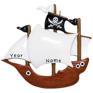 Personalized Pirate Ship Christmas Tree Ornament Present Gift Christmas Personalized Pirate Ship Christmas Ornaments 2024