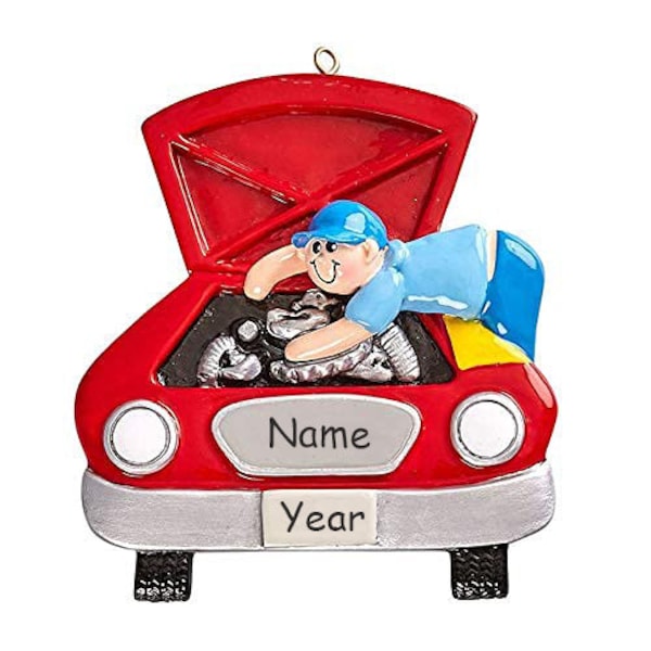 Personalized Car Auto Mechanic Engine Motor Repair Hanging Christmas Ornament Best 2023 Dad Christmas Gift ideas