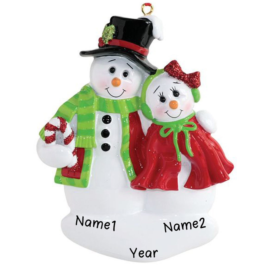 Personalized Snow Couple Christmas Tree Ornament Present Gift Christmas ...