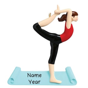 Personalized Yoga Christmas Ornament | Custom Writing Yoga Christmas Gifts | Lord of the Dance Pose Ornaments | Steps of Natarajasana