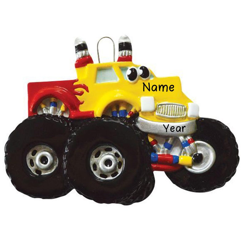 Monster Truck Personalized Christmas Tree Ornament Custom Writing Christmas Gifts Personalized Ornaments Free Customization 画像 1