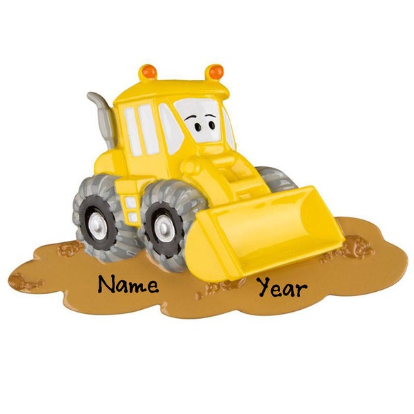 Custom Writing Bulldozer Ornament - Christmas Gifts for Children - Personalized Kids Ornaments 2023