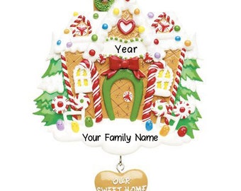 Gingerbread House Personalized Christmas Tree Ornament | Custom Writing Christmas Gifts | Ornament with Name | Personalized Ornaments