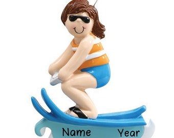 Personalized Girl Surfing Christmas Ornament | Custom Writing  Girl Surfing Christmas Gifts | Personalized Ornaments