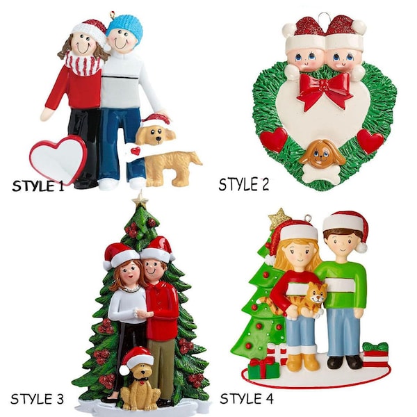 Personalized Couple With Dog Christmas Tree Ornament Present Gift Christmas Personalized Christmas Ornaments 2020 | Free Customization