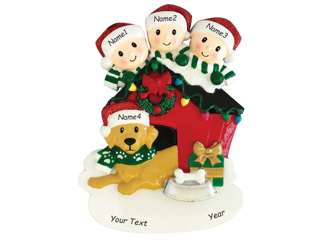 Personalized Family of 3 With Dog Christmas Ornament - Etsy