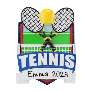 Tennis Shield Personalized Christmas Ornament - Personalized Tennis Shield Christmas Ornament - Free Customization