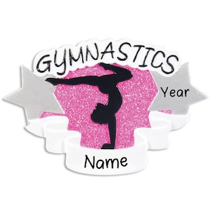 Gymnastics Girl Personalized Christmas Tree Ornament | Gymnast Girl Gift ideas for Christmas