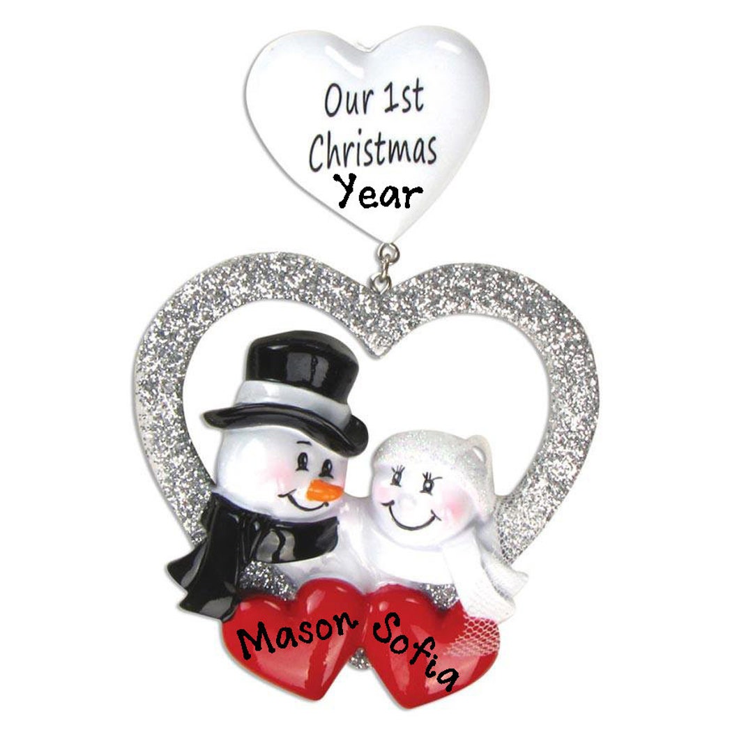 Personalized Just Married Couple Christmas Tree Ornament 2024 ...