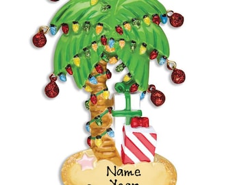 Personalized Christmas Palm Tree Ornament - Custom Writing Best Vacation Ever Christmas Gifts - Personalized Vacation Ornaments 2023