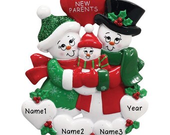 Personalized New Parents Christmas Tree Ornament | Custom Writing Christmas New Parents Gifts | Personalized Ornaments 2023