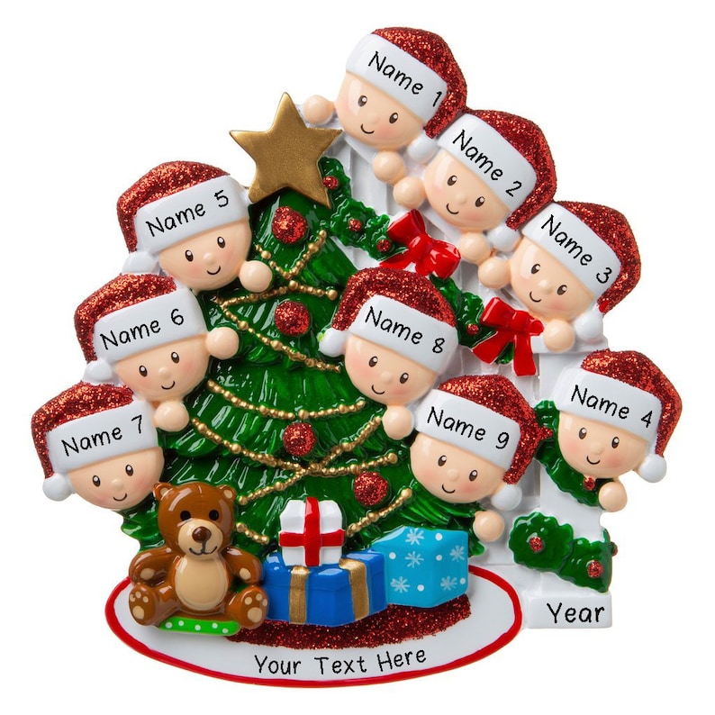Peeking Family of 9 Personalized Christmas Ornament 2020 Etsy