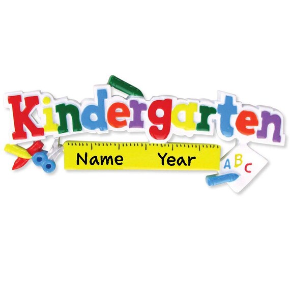 Personalized Kindergarten Ornament 2024 - Custom ABC Kindergarden Christmas Ornaments - Kids New School Ornaments