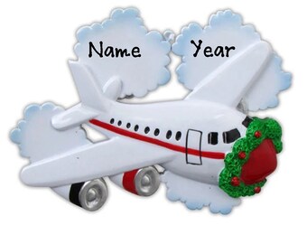 Custom Writing Plane Ornaments - Christmas Gifts for Flight Attendant - Personalized Pilot Ornament -  Kids Ornament