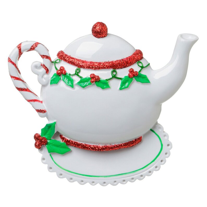 Christmas Teapot Personalized Christmas Tree Ornament Custom Etsy
