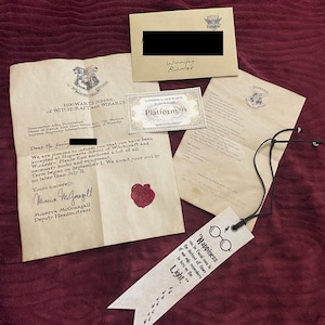 Hogwarts Acceptance Letter Harry Potter Themed Gift 