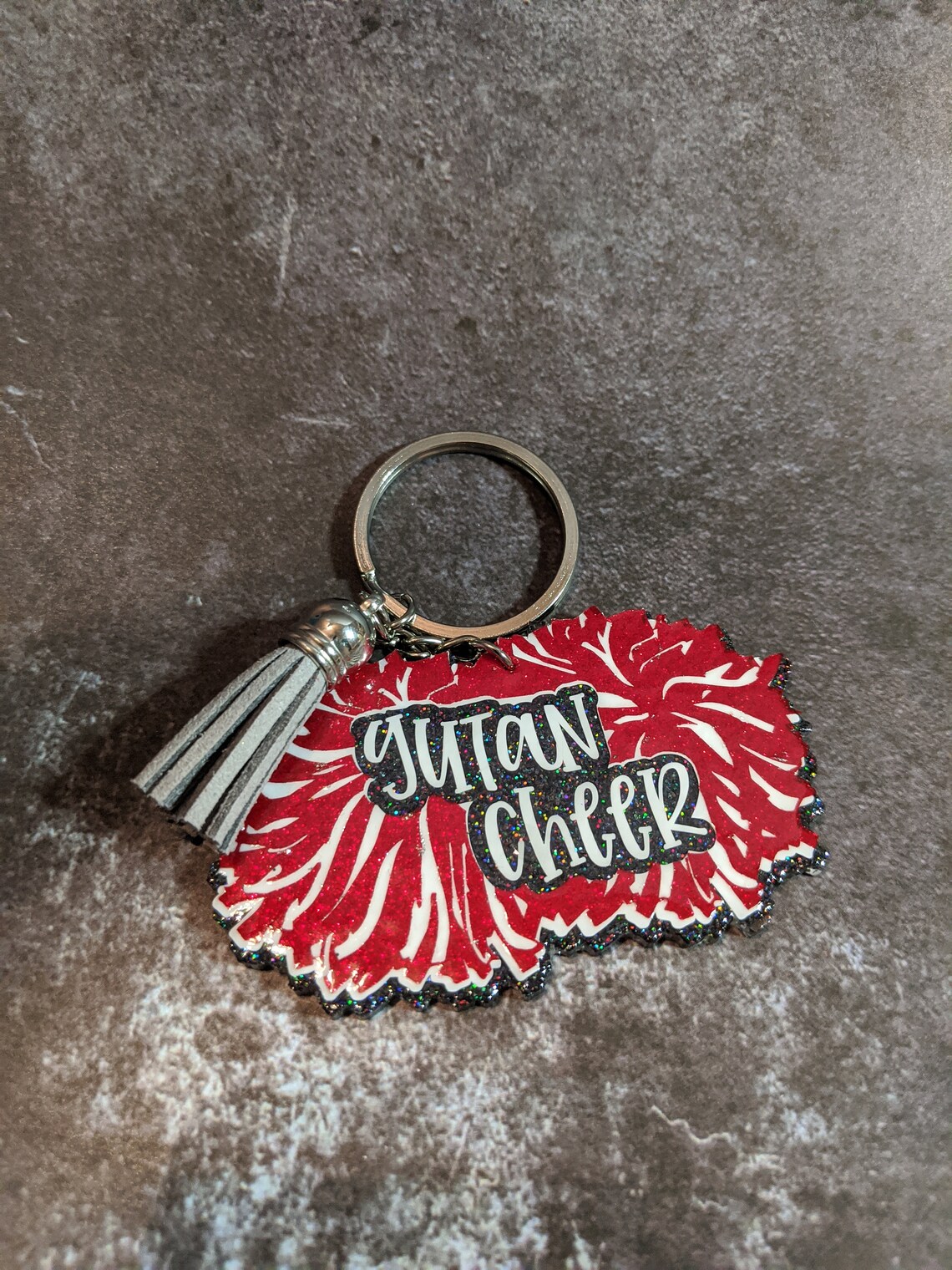 Cheer keychain Pom pom keychain Personalized Cheer keychain Etsy