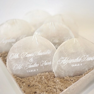 Segnaposto con conchiglie Capiz incise