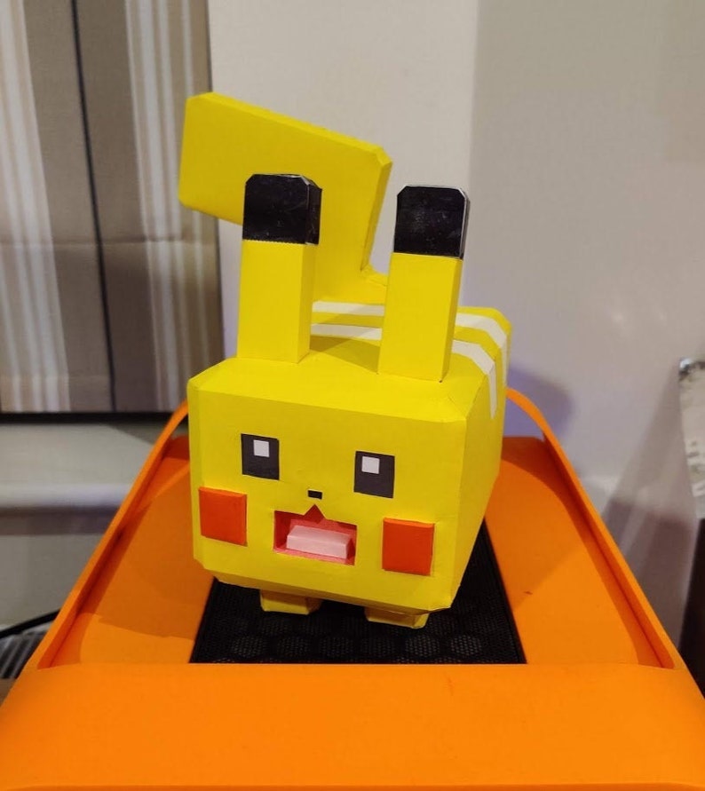Pokemon Papercraft Pikachu ピカチュウ Diy Pokemon Paper Model Etsy