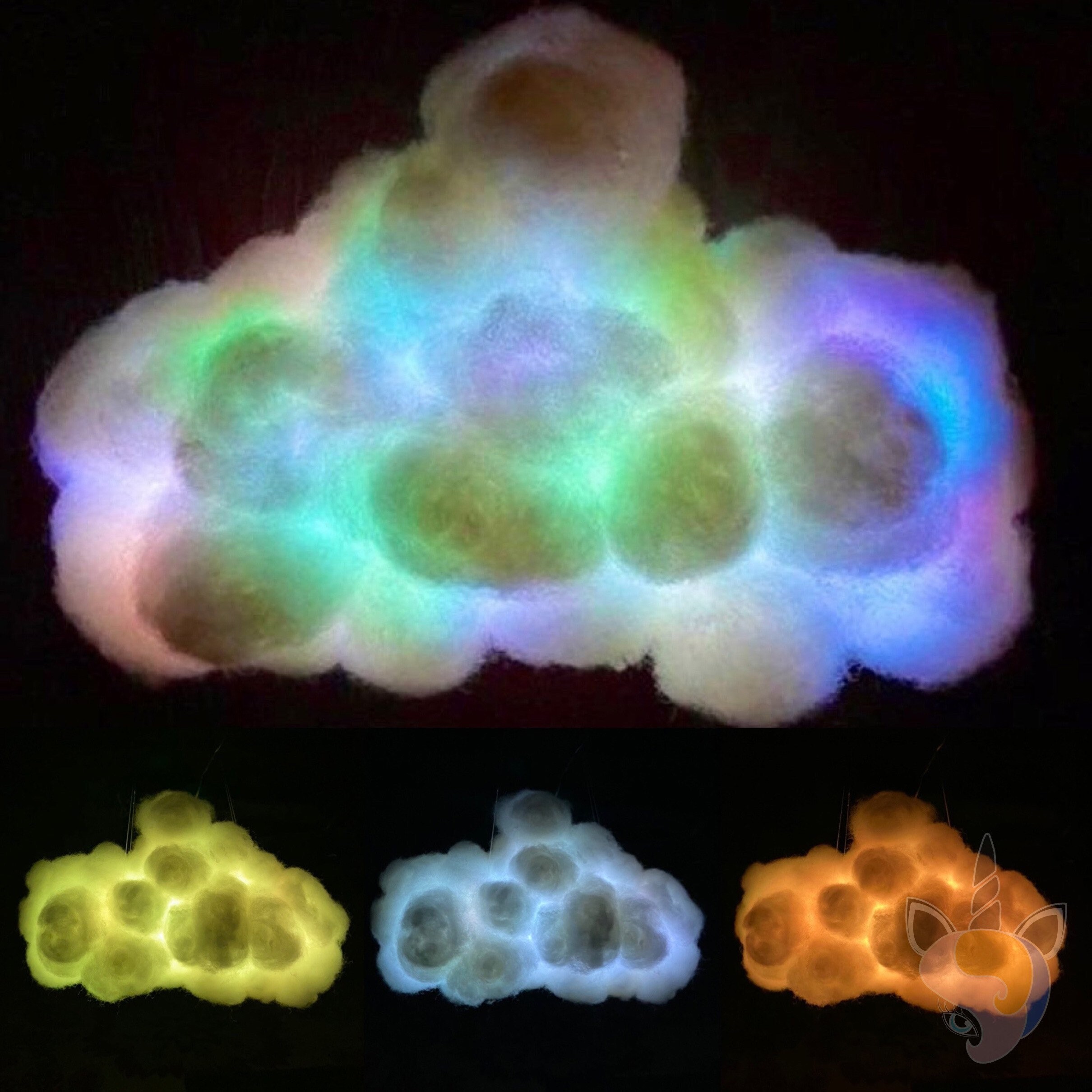 LED Cloud Light Hanging 3D Cloud Lamp Multicolor Remote Etsy