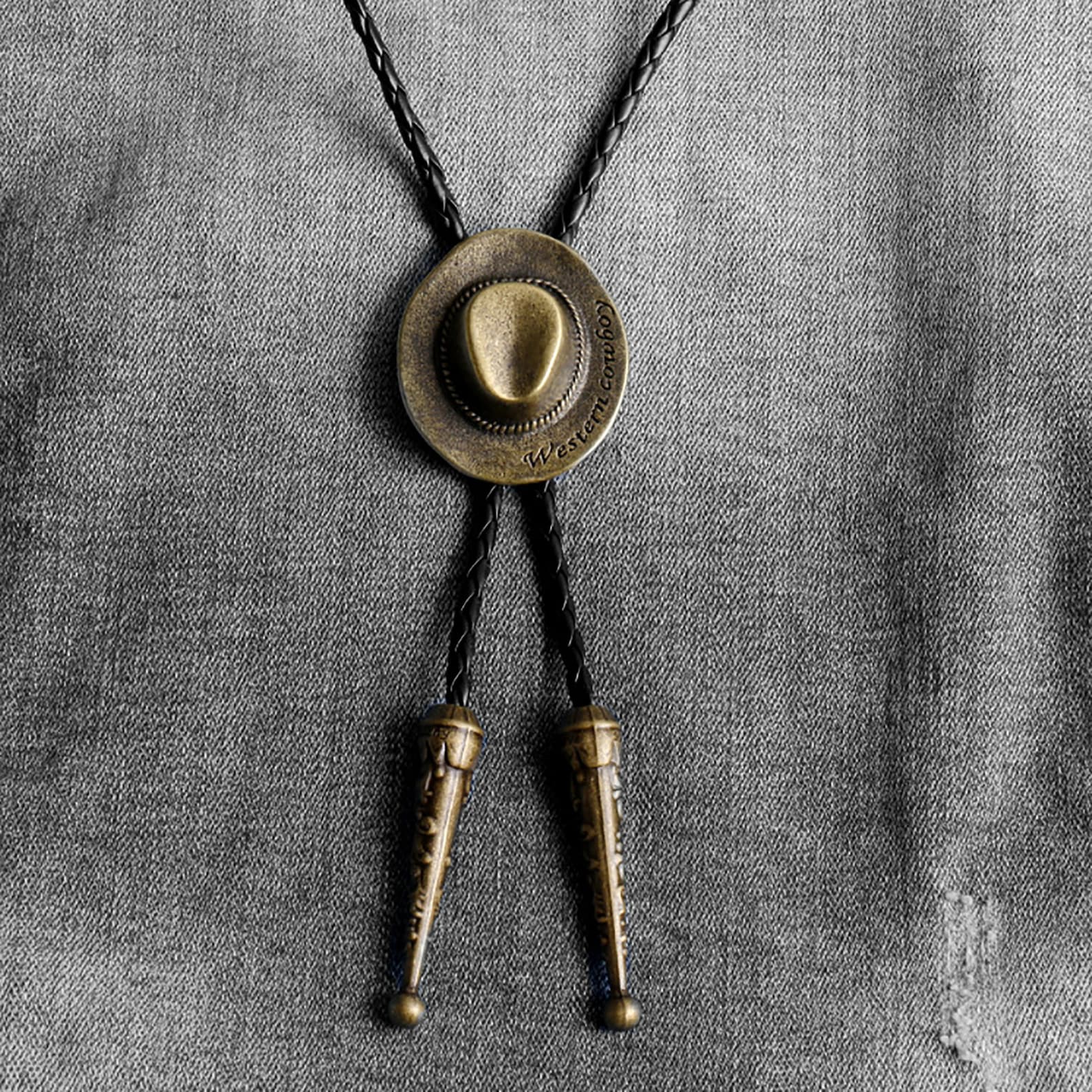 Western Cowboy Hat Bolo Tie Hand Made Bolo Neck Tie Vintage Etsy