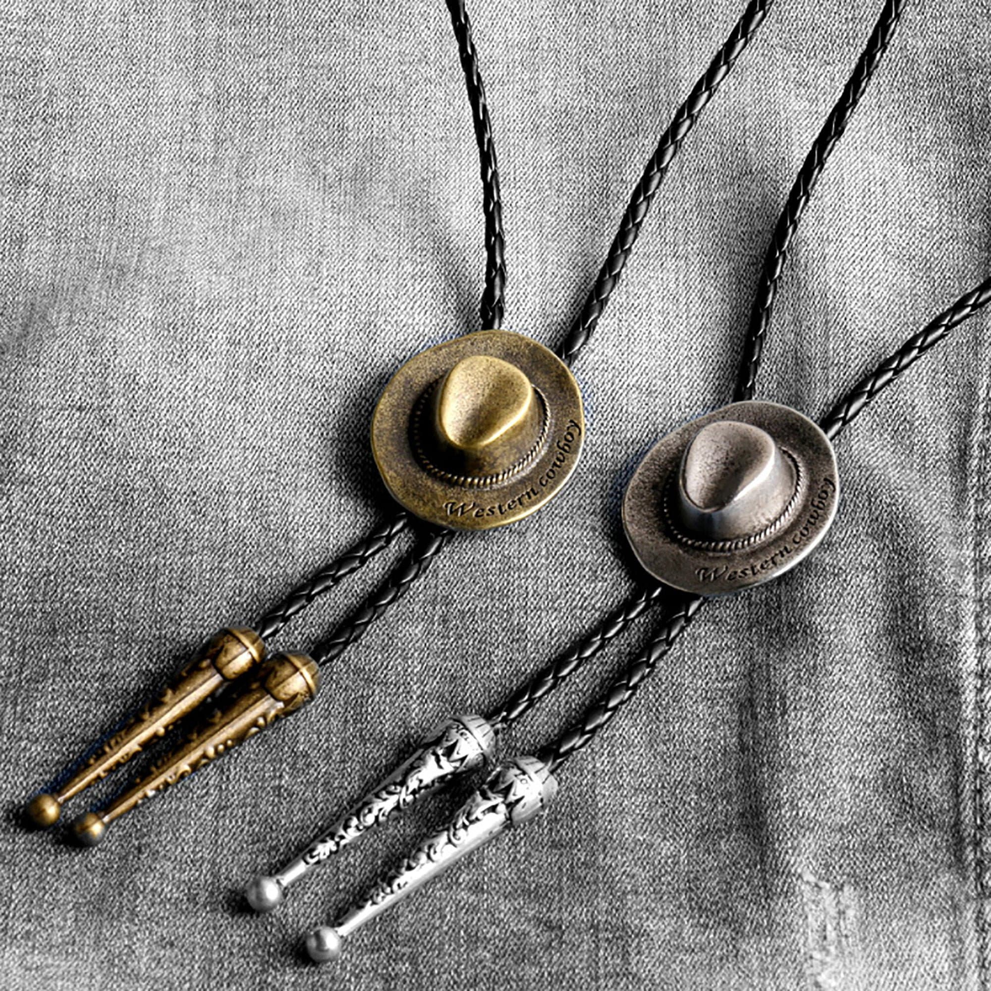 Western Cowboy Hat Bolo Tie Hand Made Bolo Neck Tie Vintage Etsy