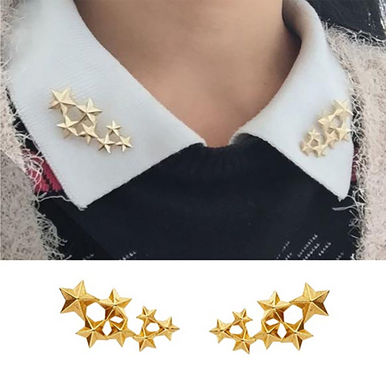 Fivepointed Star Collar Clip Shirt Collar Pin Suit Collar Etsy