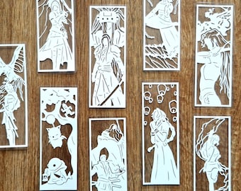 Final Fantasy Supporting Characters Bookmarks: Handmade Papercut Art