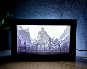 Clair Obscur Dualliste: Handmade Paper Cutting Light-Up Frame
