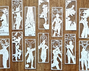 Final Fantasy Main Characters Bookmarks: Handmade Papercut Art