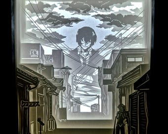 Bungou Stray Dogs - Dazai Shadow Box: Handmade Paper Cutting Light-Up Frame