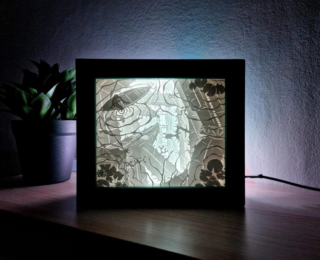 Sunken City Shadow Box: Handmade Paper Cutting Light-up Frame - Etsy