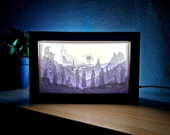 Final Fantasy Ladies Shadow Box: Handmade Paper Cutting Light-Up Frame