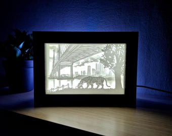 Bungou Stray Dogs - Atsushi Shadow Box: Handmade Paper Cut Light-Up Frame