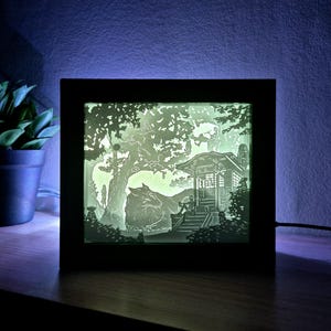 Shadow Box del Libro degli Amici di Natsume: Cornice luminosa realizzata a mano con carta tagliata