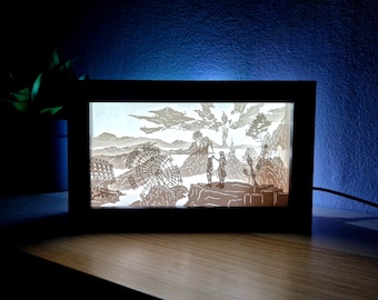 Clair Obscur - Stone Wave Cliffs: Handmade Paper Cutting Light-Up Frame