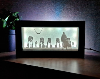 Last Jedi Shadow Box: Handmade Paper Cutting Light-Up Frame