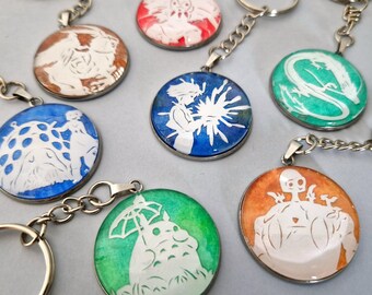 Ghibli Keychains: Handmade Paper Cutting Art