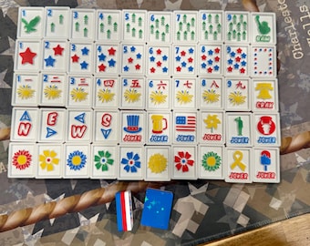 Floating 3D Printed Travel Mahjong Tiles - American