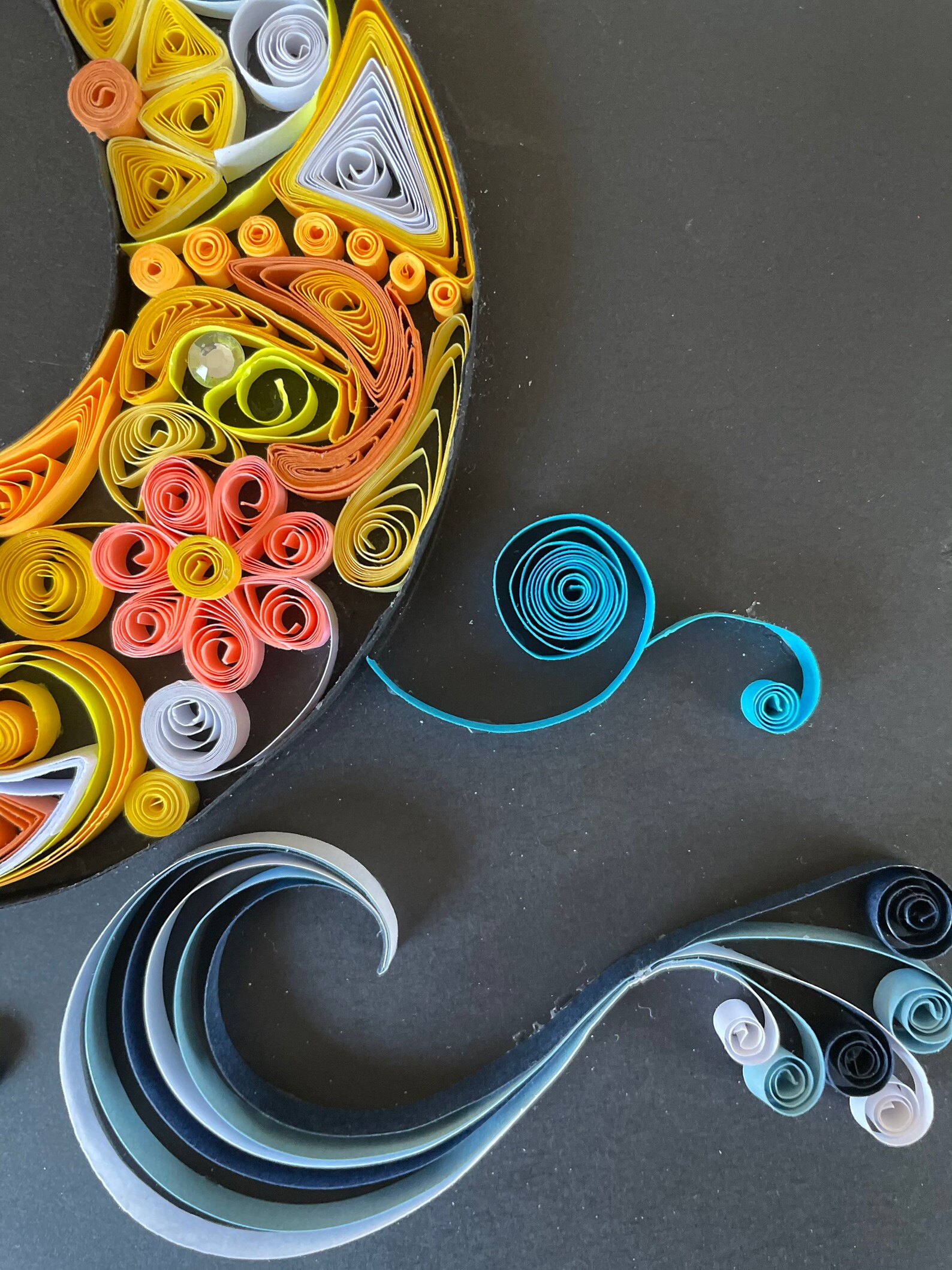 Moon Paper Quilled OOAK Quilling Art Wall Art Table Art Shadow Etsy